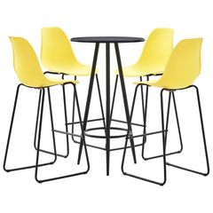 5 Piece Bar Set Plastic Yellow