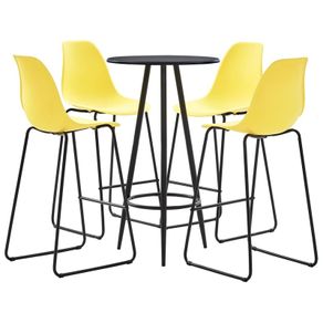 5 Piece Bar Set Plastic Yellow