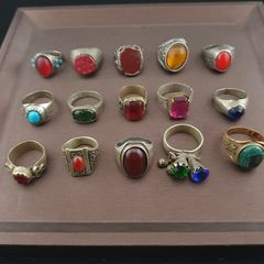 Lot of 15 Handmade Brass Rings  Ancient Style Mixed Vintage Jewelry