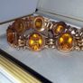Vintage K&L 14ct Gold & Amber Bracelet Image 2