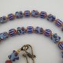 Antique Venetian Style Chevron & Skunk Glass Beads Necklace Image 5