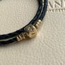 Pandora Black Double Leather Bracelet with 14 ct (585) Gold Clasp Image 5