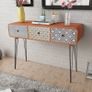 Console Table with 3 Drawers Brown Image 5