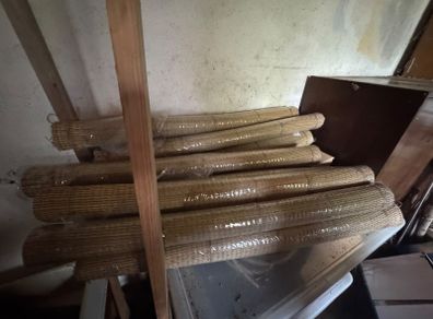 Seagrass rush rolls, about 8, still wrapped (mats or blinds)