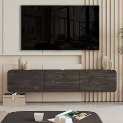 Floating TV Unit, Floating TV stand Cabinet, TV Units for Living Room 75 inch TVs, TV Stand Unit, TV Table, Media Wall Unit, TV Stands for Living room Entertainment Wall Unit (Black Oak)