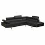 BIG DEAL Black leather 262cm Corner Chaise Sofa Image 2