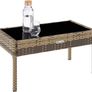 Poly Rattan Seating Group, Garden Set with 2 Chairs, Bench + Table with Glass Top, Lounge Set for Garden, Terrace and Balcony (Natural) Image 5