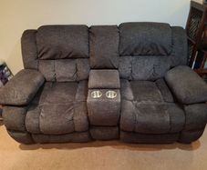 Dark grey 2-seater recliner sofa. As new. Wicklow Town.