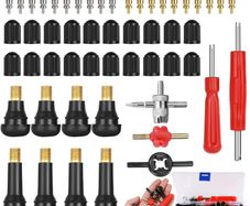 74 Pcs Car Tyre Valve Removal Tool Set, Tyre Valve Repair Kit, Tyre Valve Core Remover, with Valve Stem Cores, Valve Core Removal, Valve Tool for Bicycle Auto Car