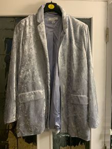 Silver crushed velvet blazer