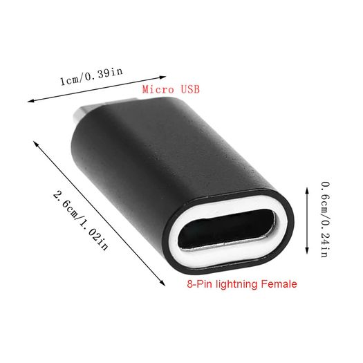 2 X Aluminum Alloy Apple  Lightning 8 Pin (Female) to Micro USB (Male) Fast Charging/Data Sync Convertor/Adapter (Brand New/Warranty)