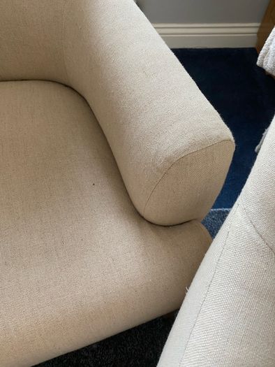 Gorgeous pair of handmade LINEN armchairs