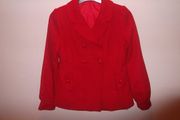 Girl's coat.Chest size 33/34ins (Age 12-13 y).Red