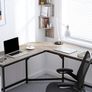 Corner desk L-shaped computer desk corner l shape  desk  corner desk, L-shaped computer desk, office desk, study, home office, gaming, space-saving, easy assembly, industrial design, Image 5