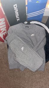 Nike Crewneck Club Fleece Tracksuit Extra Small Smoky Grey