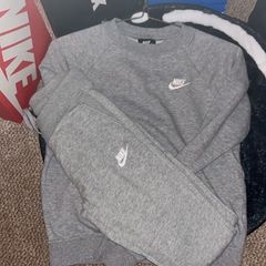 Nike Crewneck Club Fleece Tracksuit Extra Small Smoky Grey