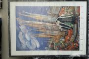 Sagrada Familia framed print, still wrapped.