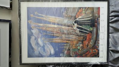 Sagrada Familia framed print, still wrapped.