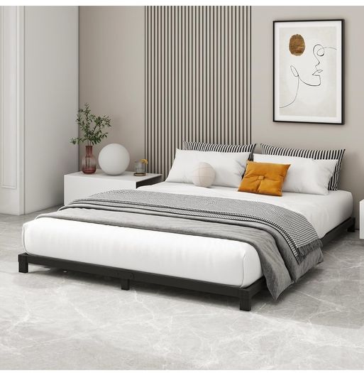 12cm Low King Size Bed frame, Metal Bed 150x200 cm