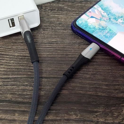 New 1m Premium LED for iPhone Fast Charge 3.0 USB Cable Aluminum Ends #915