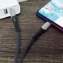 New 1m Premium LED for iPhone Fast Charge 3.0 USB Cable Aluminum Ends #915 Image 3
