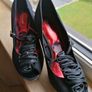 Women's Black and Snake Print Shoe's Size 6 wide fit Image 4
