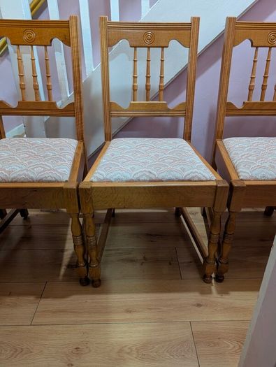 Set Of Six Contemporary Pine Dining Chairs