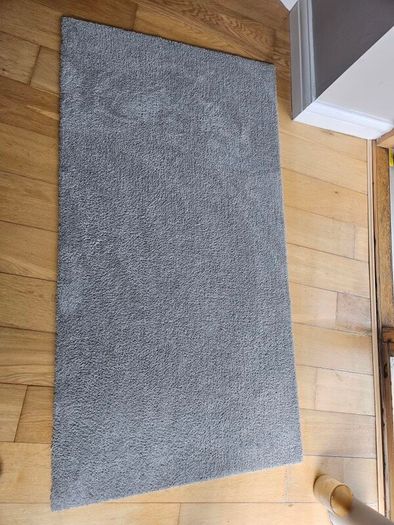 Rug low pile light grey 150cm x 80cm