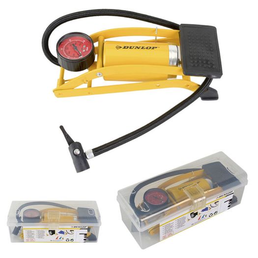 DUNLOP FOOT PUMP with Analogue Pressure Gauge