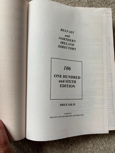 1990 Edition of Belfast and Northern Ireland Directory