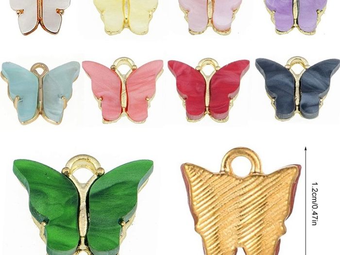 63 PCS Butterfly Charms Acrylic Butterfly Pendants for Jewelry Making DIY Necklace Bracelet Earring Making Crafting Accessory (FREE POSTAGE)