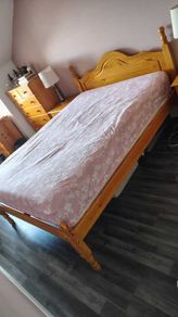 Double Bed With Matress - Sol Pine Wood