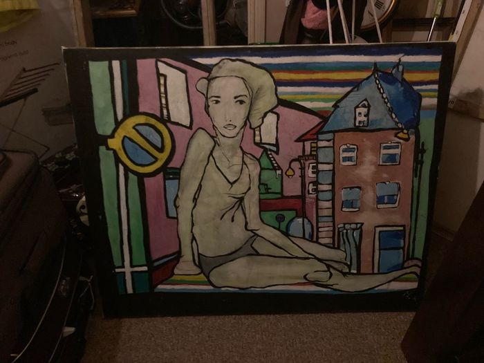Collection modern art paintings signed m.k