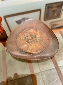 Vintage Harvard Villedieu Copper Pin Dish Trinket Dish Mid 20th Century