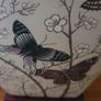 Vintage Ceramic Table Lamps with Cherry Blossom and Butterfly Pattern Image 10