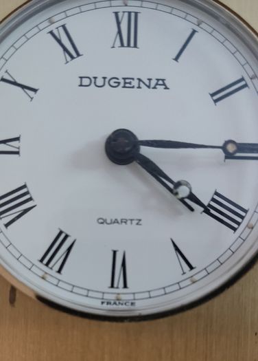Vintage 'Dugena' Brass Quartz Table Clock - German & French