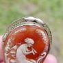Vintage Most Rare 1890's Antique 14k Gold Shell Cameo Pin Brooch 4cm X 3cm Image 5