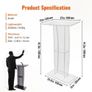 Acrylic Podium, 119 cm Tall, Clear Acrylic Podium Stand with Wide Reading Surface & Storage Shelf, Floor-standing Clear Pulpits Acrylic for Church Image 3