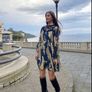 Reduced Gorgeous Zara Bloggers Insta Famous Navy & Gold Contrast Velvet & Embroidered Metallic Thread Tunic Dress   Size XL UK 14 Image 4
