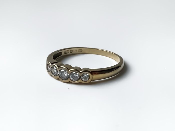 9ct Yellow Gold Five-Stone CZ Ring