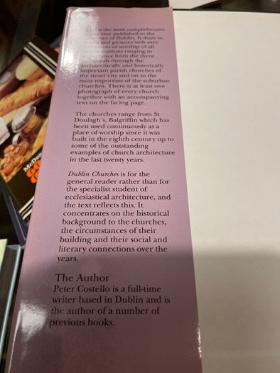Dublin Churches- Peter Costello hardback 1989