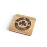FAI Retro 1985-1990 Wooden Engraved Coaster. Image 2