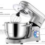 Stand Mixer, 6.5 QT Kitchen Mixer, Electric Food Mixers with Bowl Dough Hook, Wire Whip & Beater, 1 Layer Silver Painting 6.2L MULTIPLE COLOURS AVAILABLE (FREE POSTAGE) Image 4