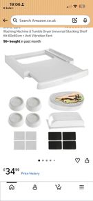 Qpro Washing Machine Dryer Universal Stacking Shelf Kit (60x60cm)