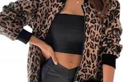 Leopard zipped sweatshirt