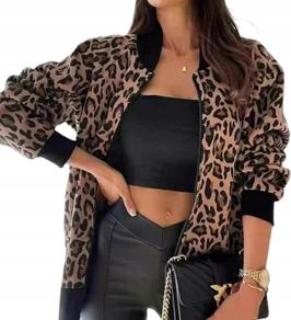 Leopard zipped sweatshirt