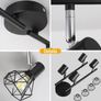 4 Way Ceiling Light Fixture Rotatable Retro Spotlight Fitting E14 Base Angle Adjustable with Black Metal Cage Flush Mount Image 6