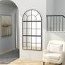 Arched wall mirror window-style wall mirror 3-piece set metal frame 76 x 43 cm black Image 3
