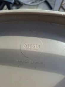 Siesta cross bar Garden high stools x 4 and table taupe