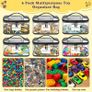 6 Pack Clear Toy Storage Bags, Storage Bags with Zipper, Clear PVC Toy Kids Organiser for Building Blocks, Puzzles, Clay, Small Models, Board Games, Books (6 Pack-L) Image 7